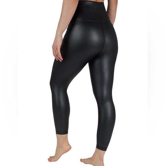NWT Shiny black REFLEX 90 degree Black High-Waisted faux leather Leggings - Picture 3 of 8